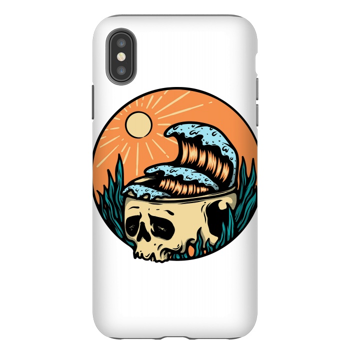 iPhone Xs Max StrongFit Skull & Wave by Afif Quilimo
