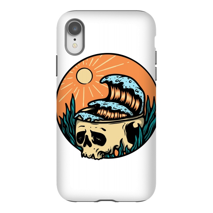 iPhone Xr StrongFit Skull & Wave by Afif Quilimo