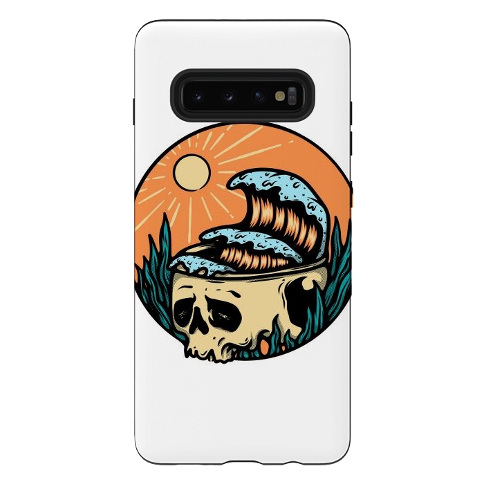 Galaxy S10 plus StrongFit Skull & Wave by Afif Quilimo