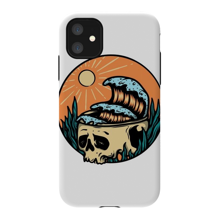 iPhone 11 StrongFit Skull & Wave by Afif Quilimo