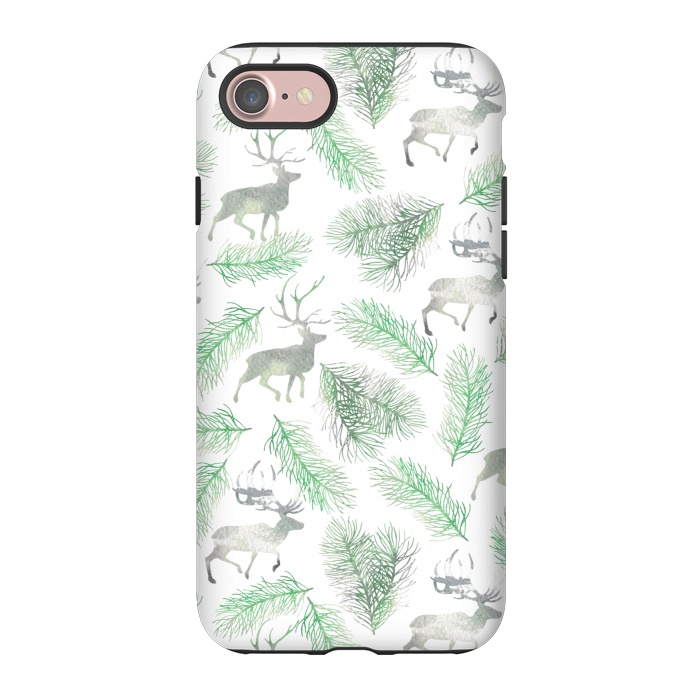 iPhone 7 StrongFit Deer and pine branches by Julia Badeeva