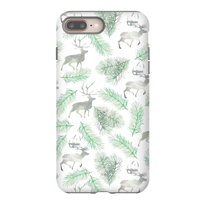 iPhone 7 plus StrongFit Deer and pine branches by Julia Badeeva