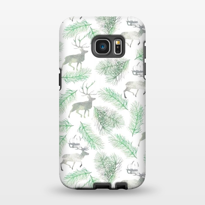 Galaxy S7 EDGE StrongFit Deer and pine branches by Julia Badeeva