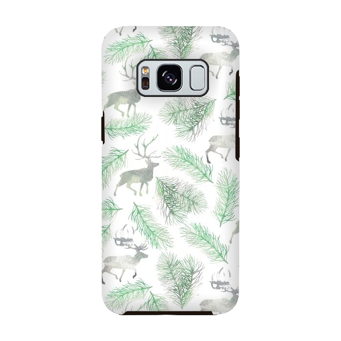 Galaxy S8 StrongFit Deer and pine branches by Julia Badeeva