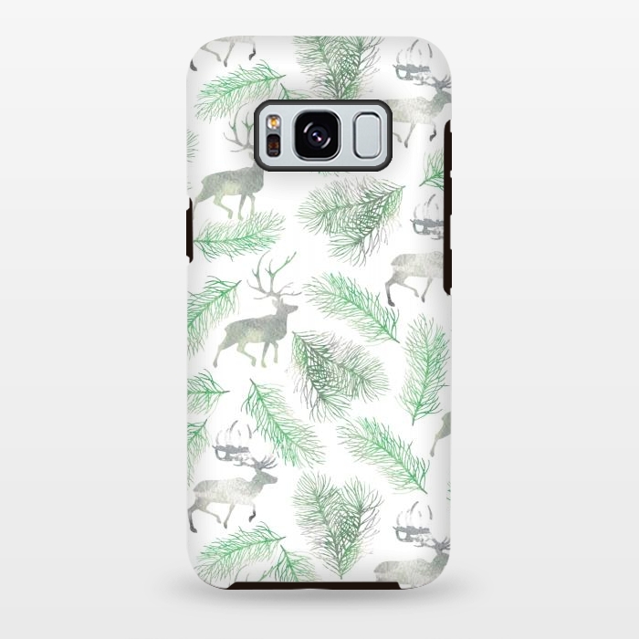 Galaxy S8 plus StrongFit Deer and pine branches by Julia Badeeva
