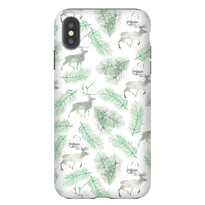 iPhone Xs Max StrongFit Deer and pine branches by Julia Badeeva
