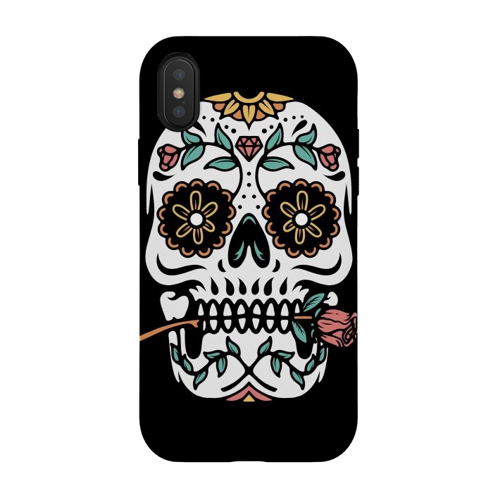 iPhone Xs / X StrongFit Mexican Skull by Afif Quilimo