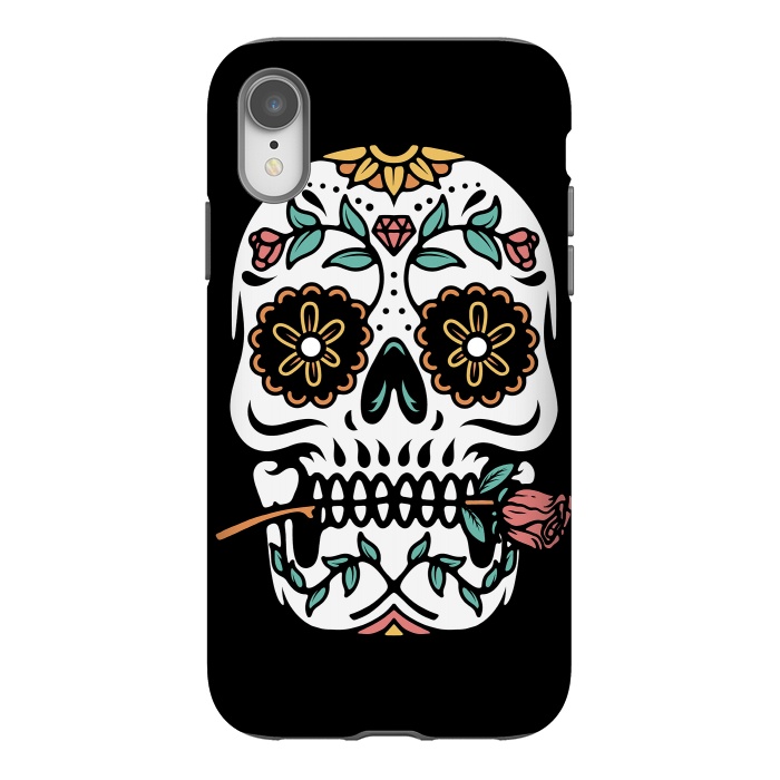 iPhone Xr StrongFit Mexican Skull by Afif Quilimo