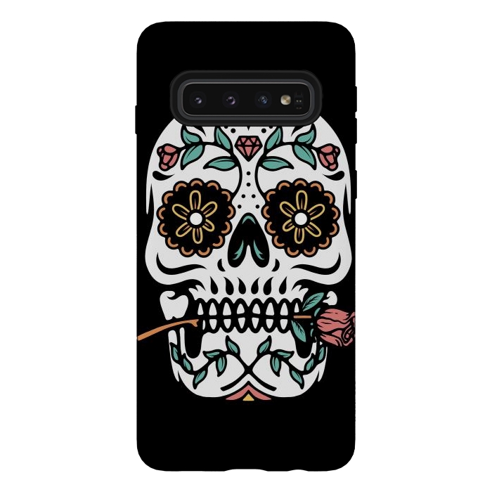 Galaxy S10 StrongFit Mexican Skull by Afif Quilimo