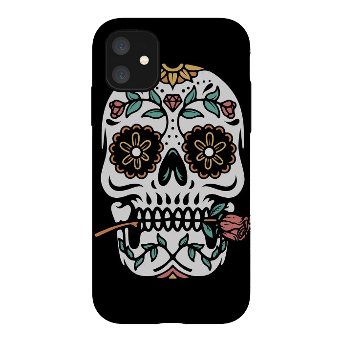 iPhone 11 StrongFit Mexican Skull by Afif Quilimo