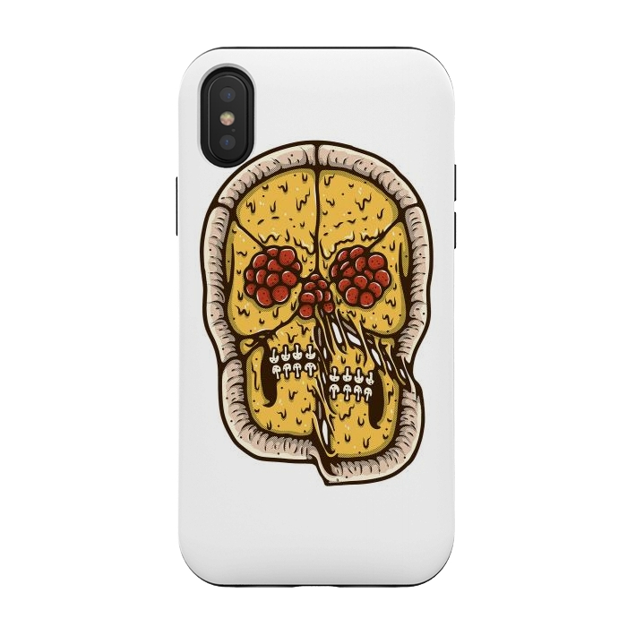 iPhone Xs / X StrongFit pizza Skull by Afif Quilimo