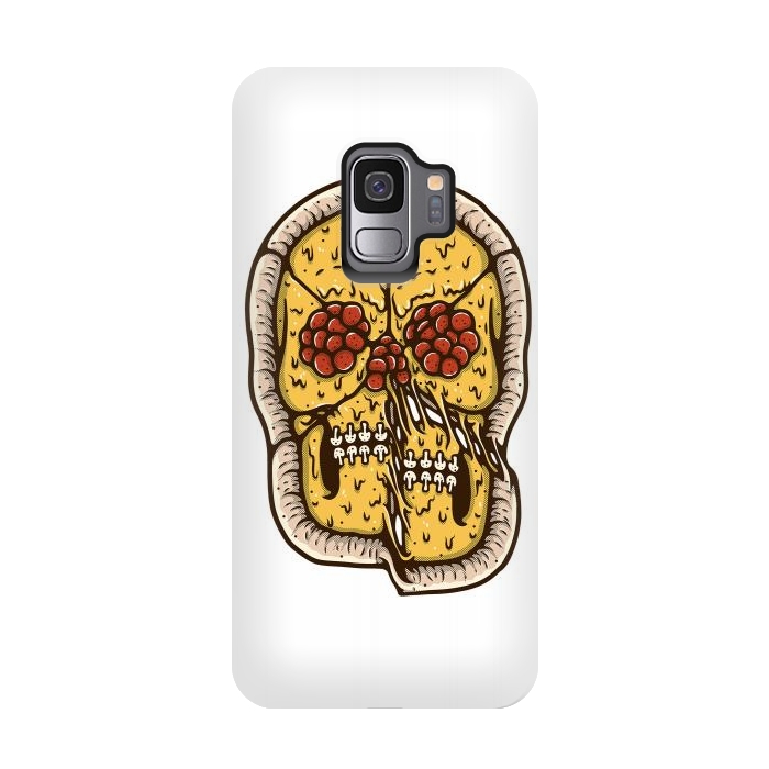 Galaxy S9 StrongFit pizza Skull by Afif Quilimo