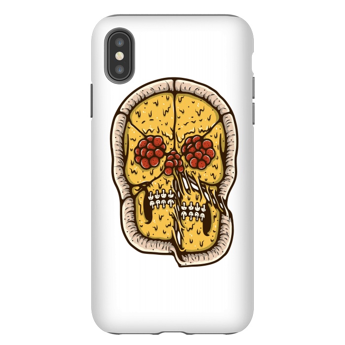 iPhone Xs Max StrongFit pizza Skull by Afif Quilimo