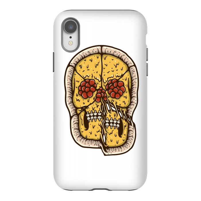 iPhone Xr StrongFit pizza Skull by Afif Quilimo