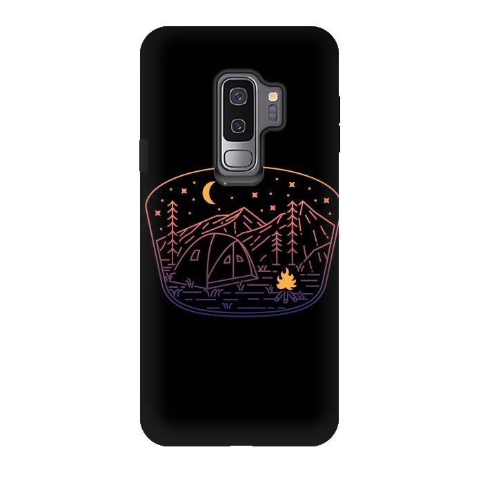 Galaxy S9 plus StrongFit Camp Fire Line by Afif Quilimo