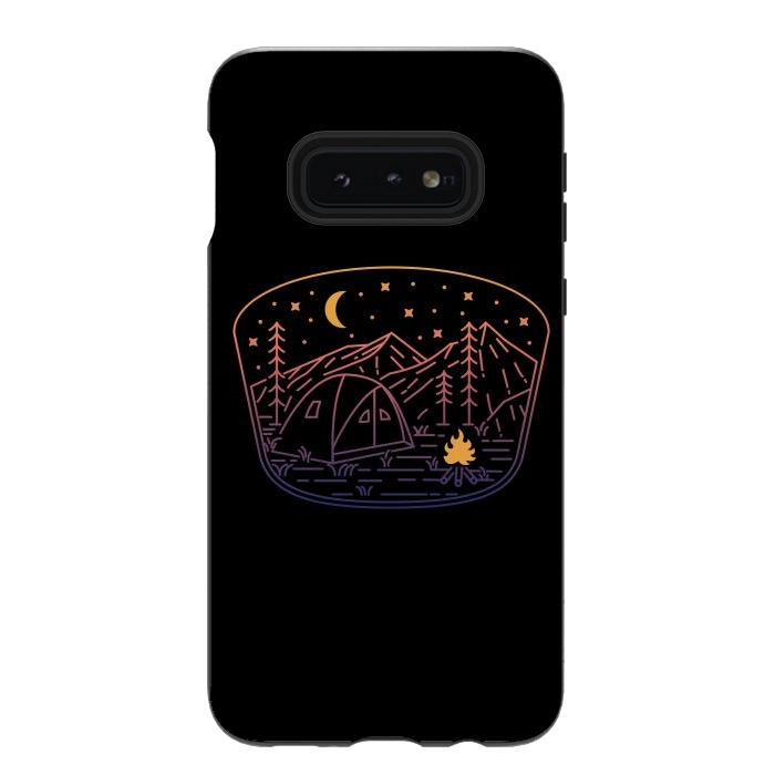 Galaxy S10e StrongFit Camp Fire Line by Afif Quilimo