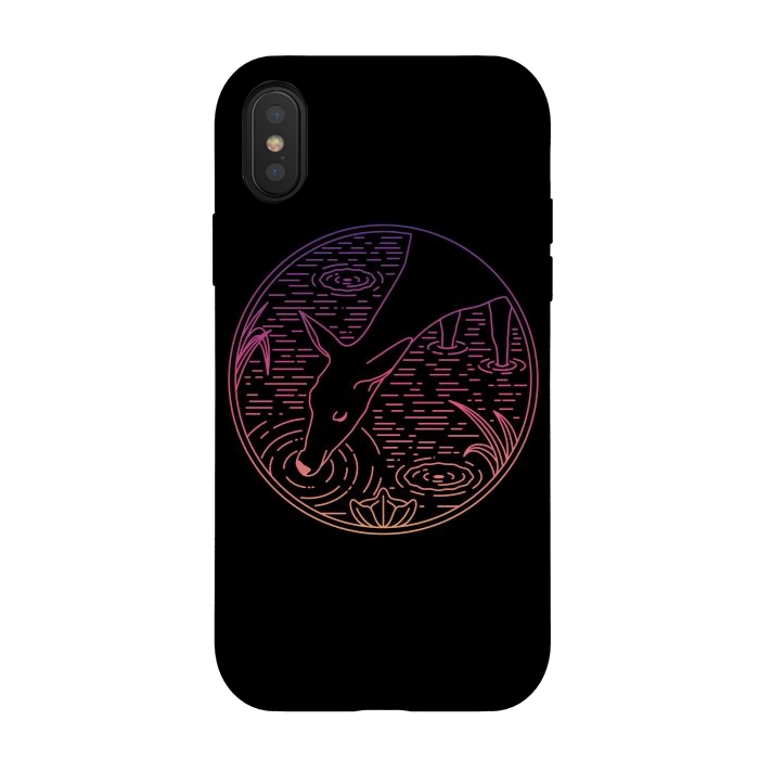 iPhone Xs / X StrongFit Deer Line by Afif Quilimo