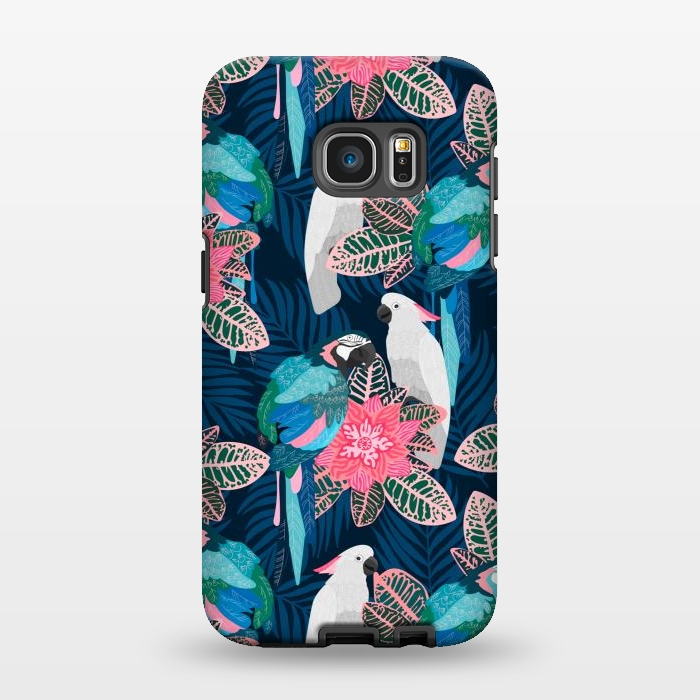 Galaxy S7 EDGE StrongFit Tropical birds by Julia Badeeva