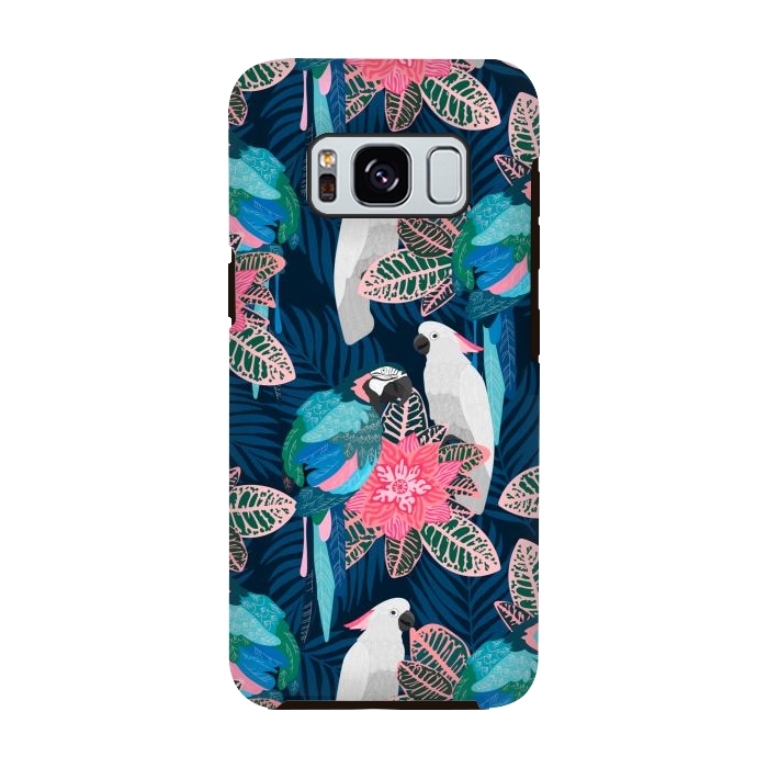 Galaxy S8 StrongFit Tropical birds by Julia Badeeva