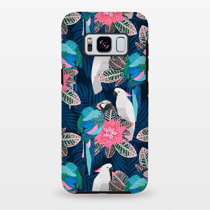 Galaxy S8 plus StrongFit Tropical birds by Julia Badeeva
