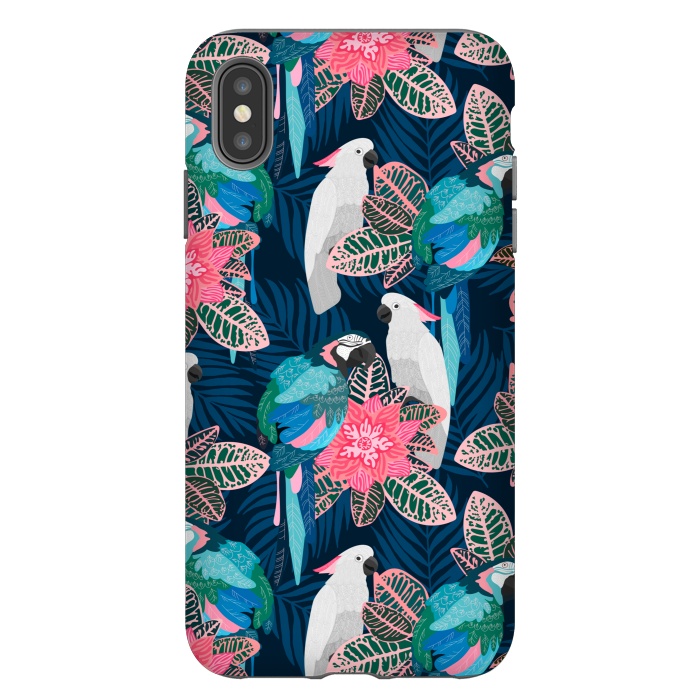 iPhone Xs Max StrongFit Tropical birds by Julia Badeeva