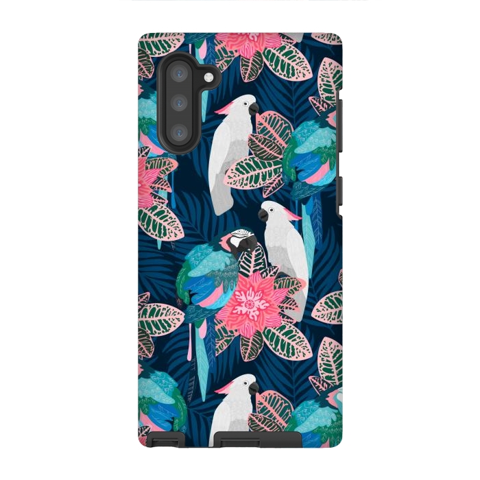 Galaxy Note 10 StrongFit Tropical birds by Julia Badeeva