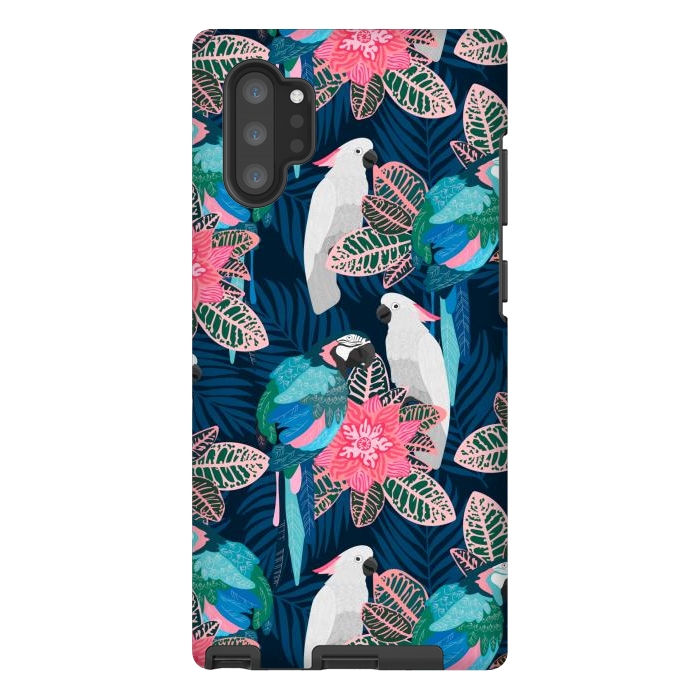 Galaxy Note 10 plus StrongFit Tropical birds by Julia Badeeva