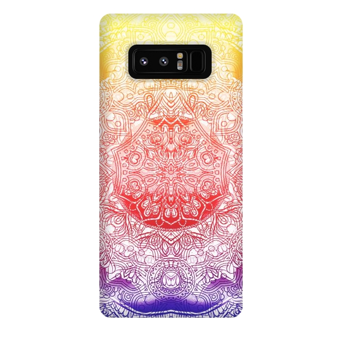 Galaxy Note 8 StrongFit Vibrant rainbow mandala by Oana 