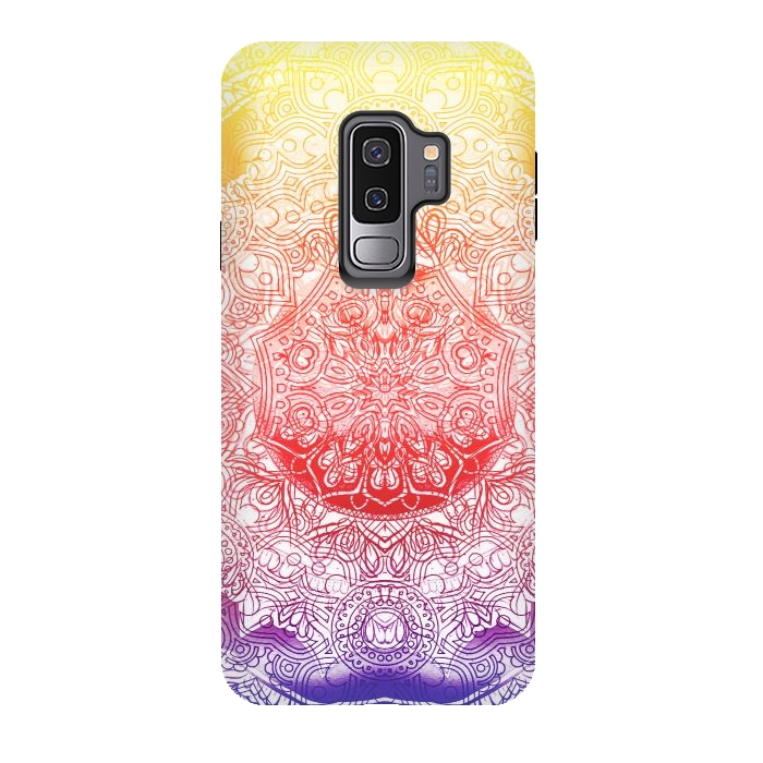 Galaxy S9 plus StrongFit Vibrant rainbow mandala by Oana 