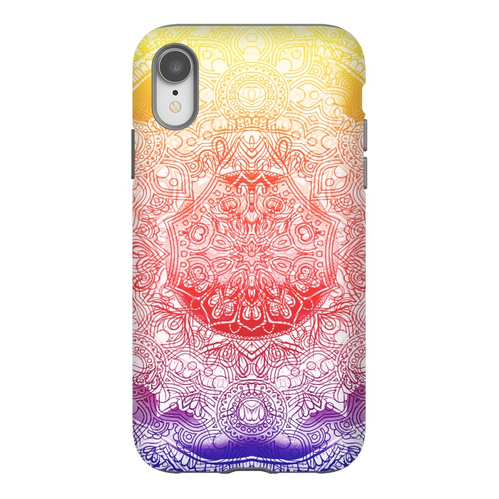 iPhone Xr StrongFit Vibrant rainbow mandala by Oana 