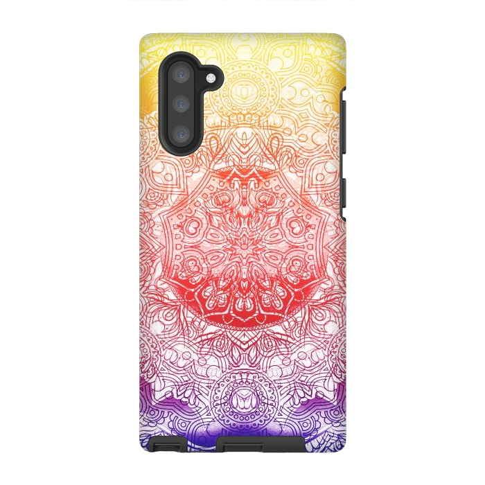 Galaxy Note 10 StrongFit Vibrant rainbow mandala by Oana 
