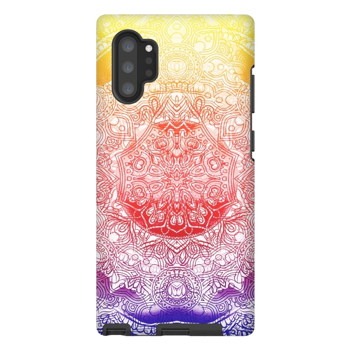 Galaxy Note 10 plus StrongFit Vibrant rainbow mandala by Oana 