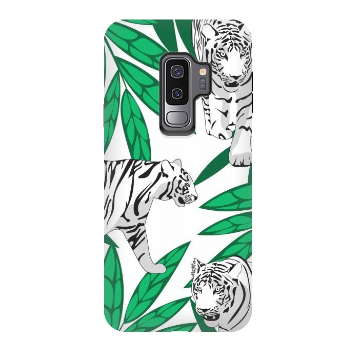 Galaxy S9 plus StrongFit White tigers by Julia Badeeva