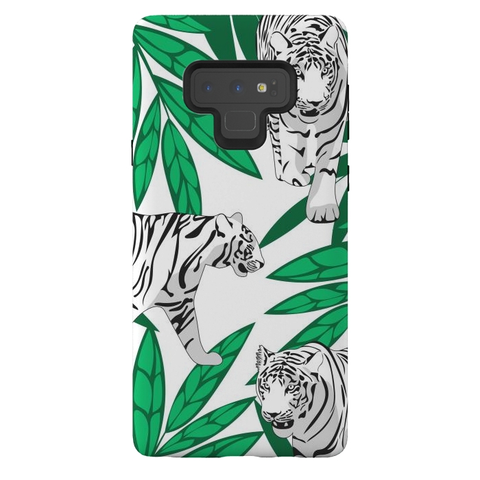 Galaxy Note 9 StrongFit White tigers by Julia Badeeva