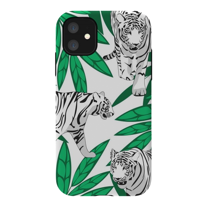 iPhone 11 StrongFit White tigers by Julia Badeeva