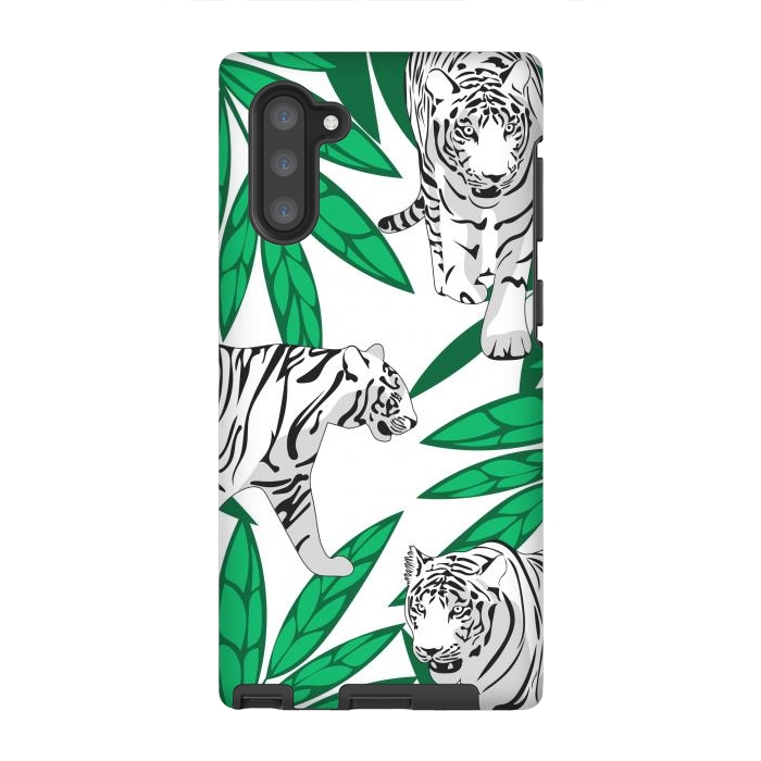 Galaxy Note 10 StrongFit White tigers by Julia Badeeva