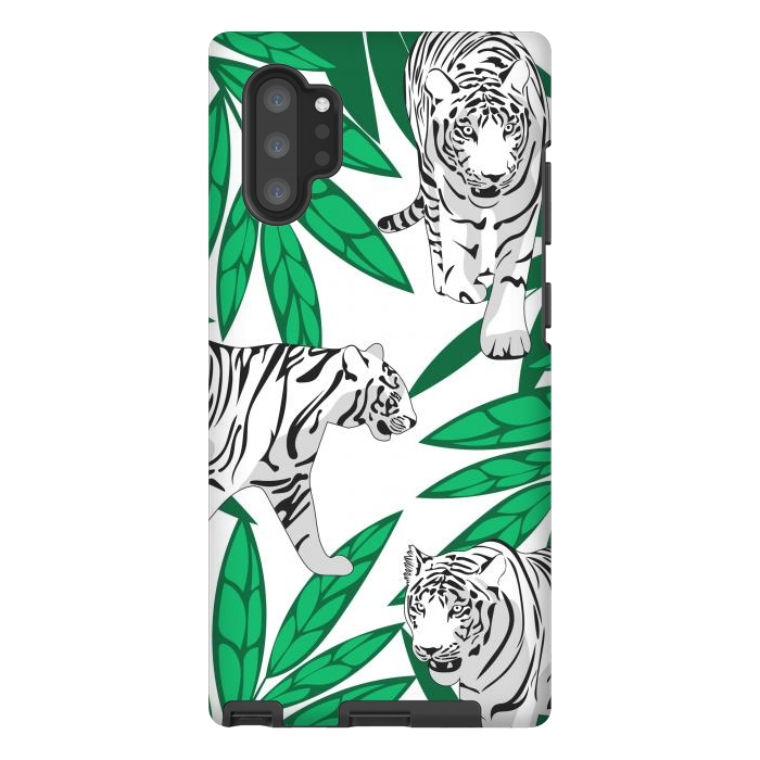 Galaxy Note 10 plus StrongFit White tigers by Julia Badeeva