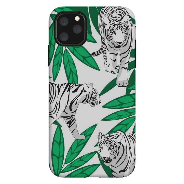iPhone 11 Pro Max StrongFit White tigers by Julia Badeeva