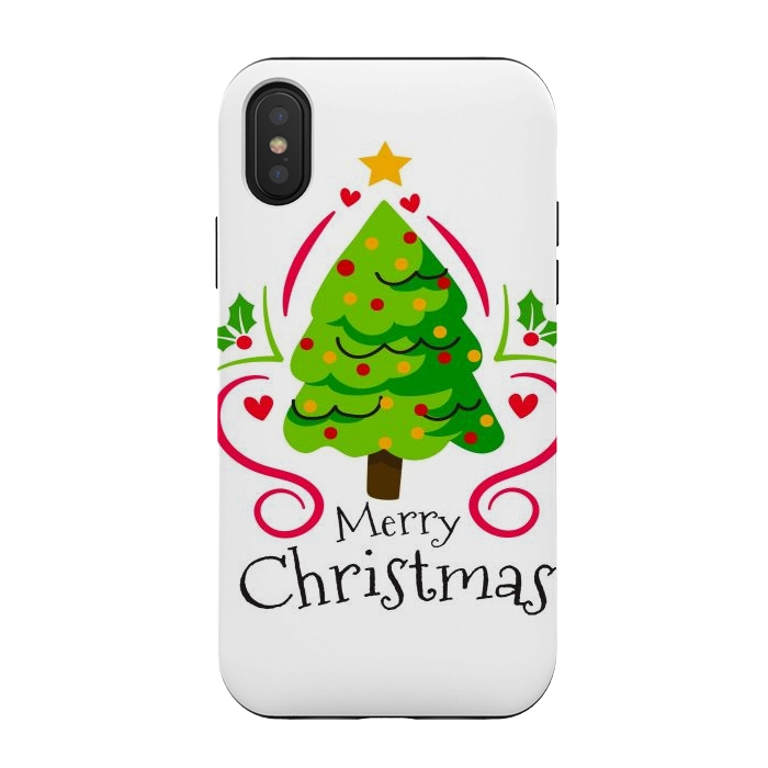 iPhone Xs / X StrongFit merry xmas tree by haroulita
