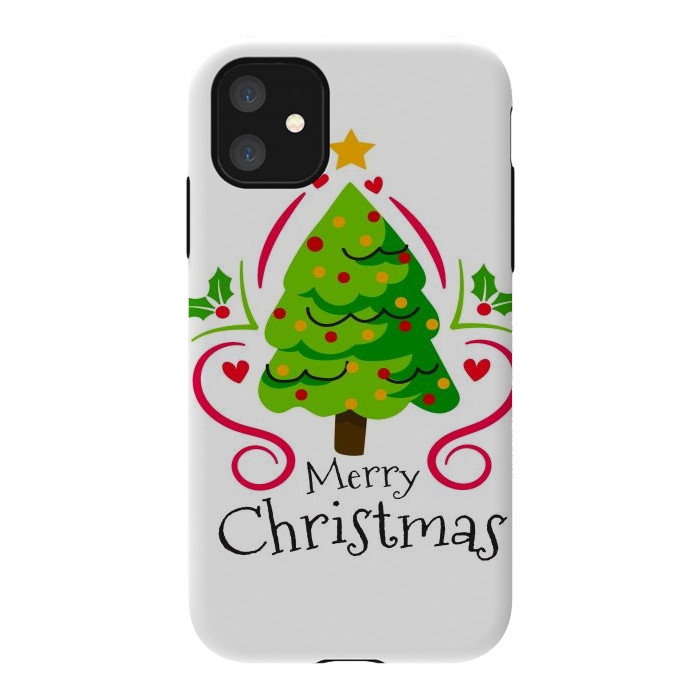 iPhone 11 StrongFit merry xmas tree by haroulita