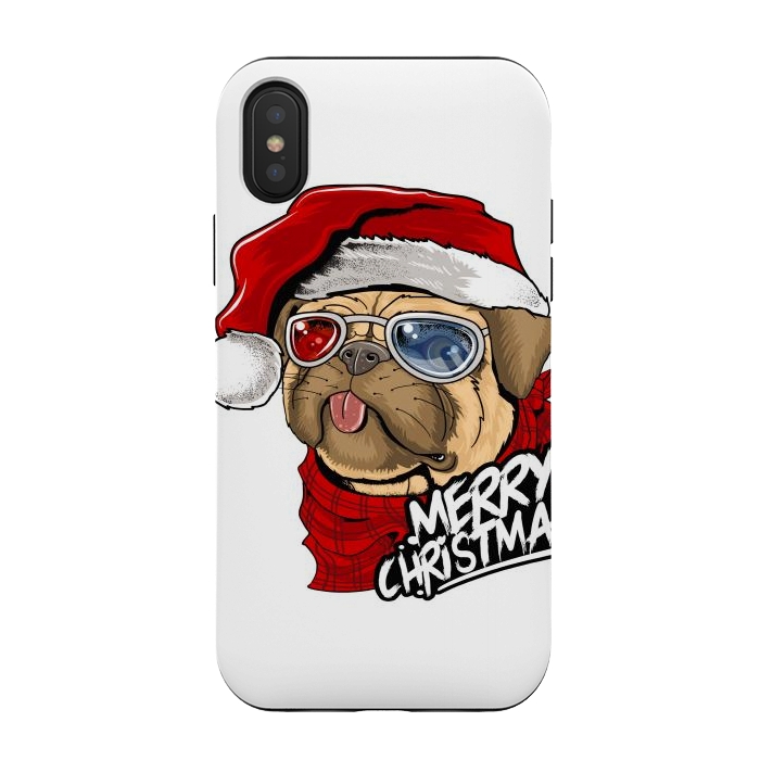 iPhone Xs / X StrongFit cute santa dog  by haroulita