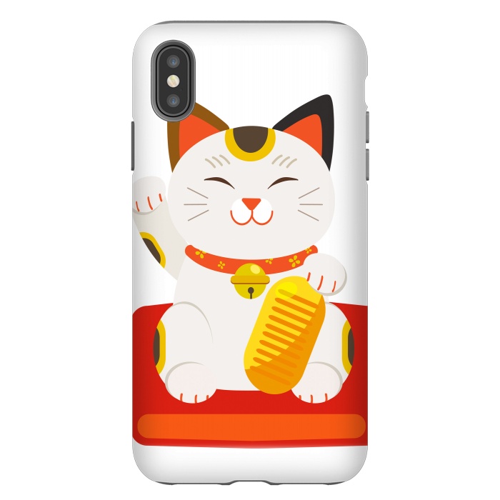 iPhone Xs Max StrongFit lucky cat by haroulita