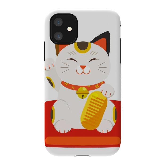 iPhone 11 StrongFit lucky cat by haroulita