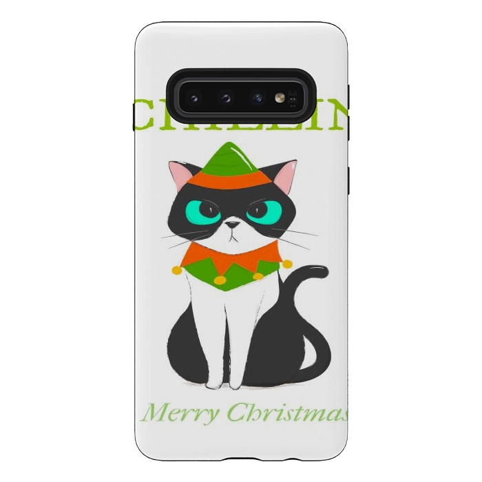 Galaxy S10 StrongFit funny kitty by haroulita