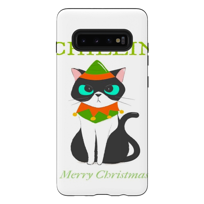 Galaxy S10 plus StrongFit funny kitty by haroulita