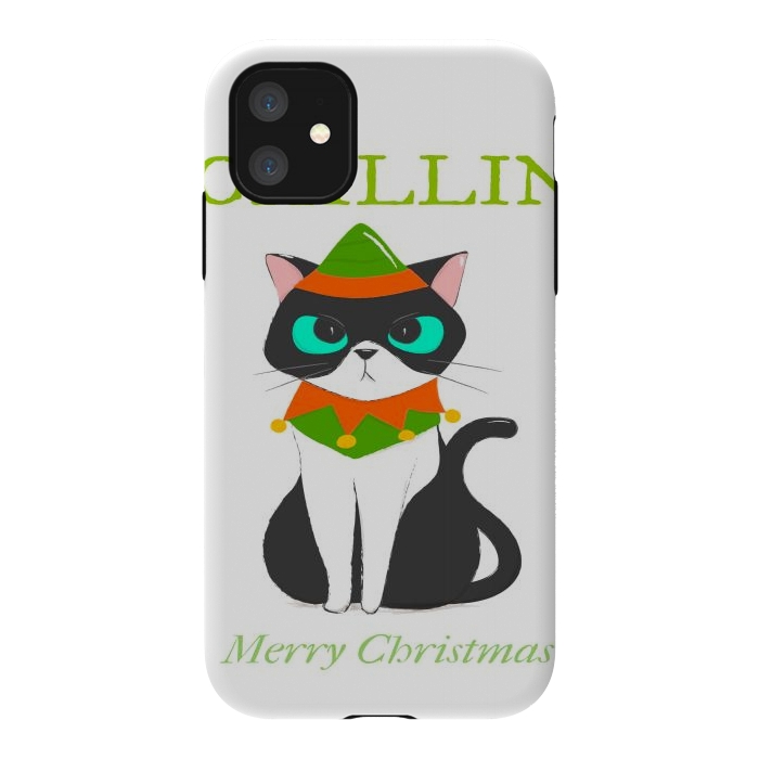 iPhone 11 StrongFit funny kitty by haroulita