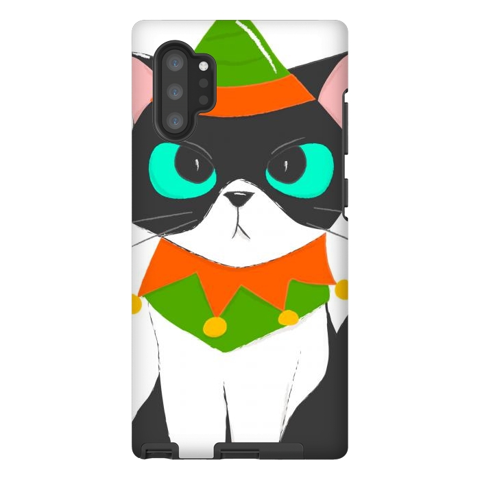 Galaxy Note 10 plus StrongFit funny kitty by haroulita