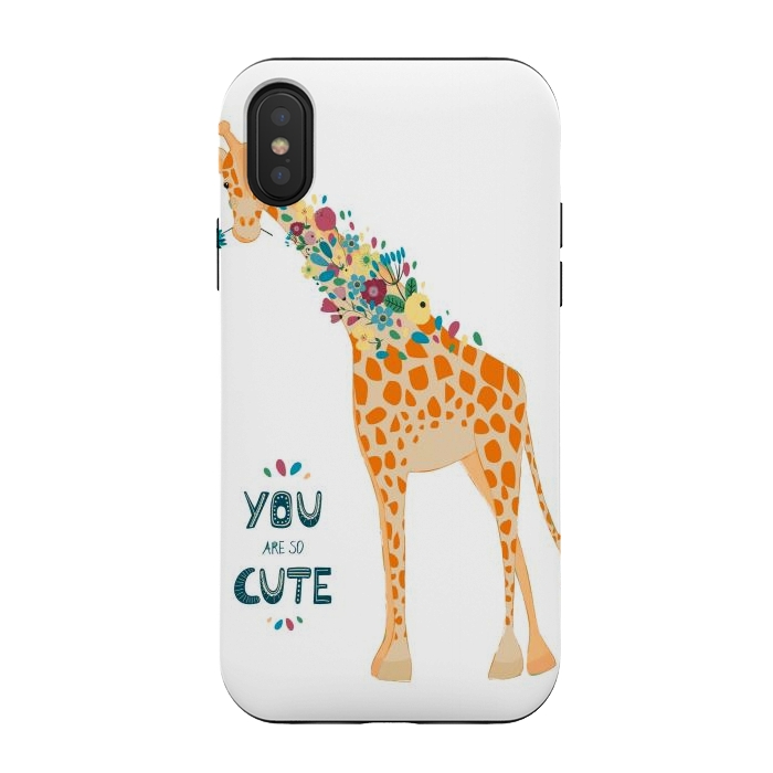 iPhone Xs / X StrongFit cute giraffe by haroulita