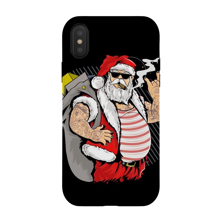 iPhone Xs / X StrongFit funny santa x by haroulita