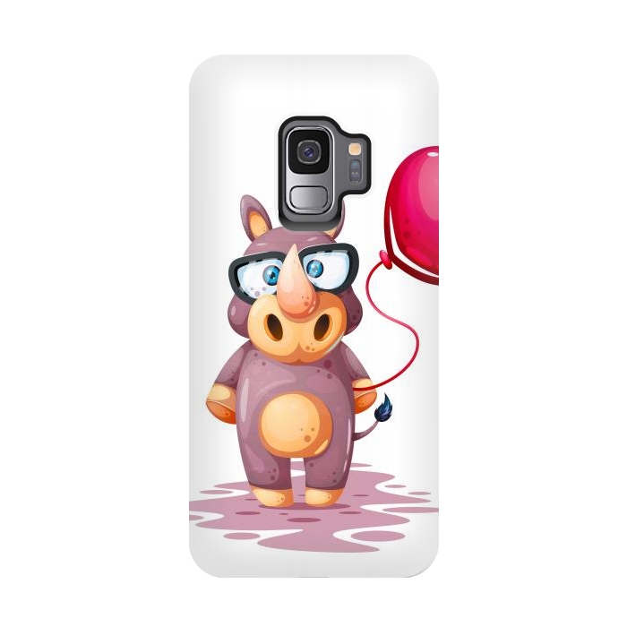 Galaxy S9 StrongFit cute rhino by haroulita